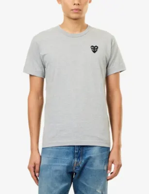 COMME DES GARCONS PLAY Small Double Heart Cotton-Jersey T-Shirt detail 3