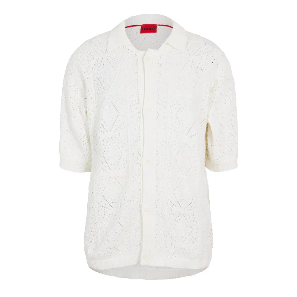 Hugo Men's Sammp Cardigan in Open White – Clothing