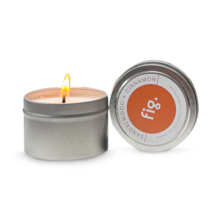 Fig Soy Wax + Pure Essential Oils Handmade Eco Candle - Sandalwood + Cinnamon