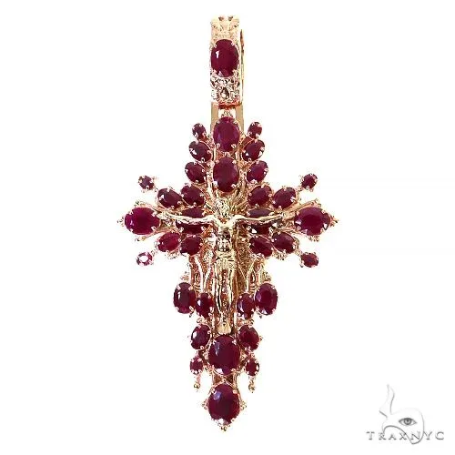 RINA - For Him DISCORD MAX Sovereign's Halo Ruby Cross pendant 69182 in Rose Gold – Pendant
