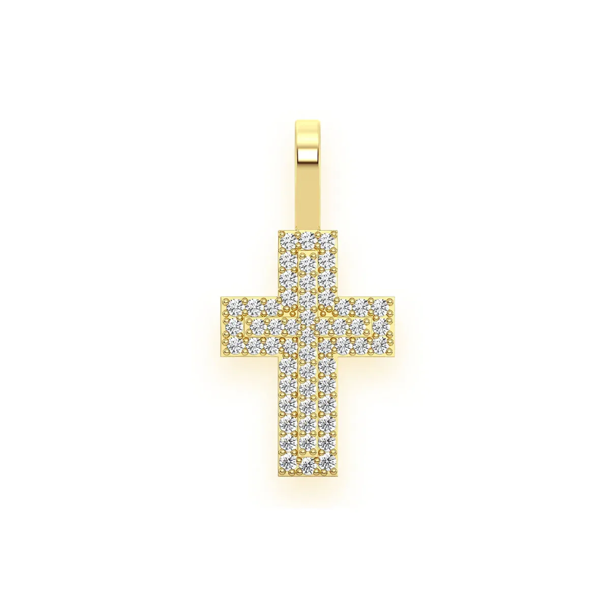 For Him Layered Diamond Cross Pendant in Rose Gold / Lab Grown Diamond – Pendant