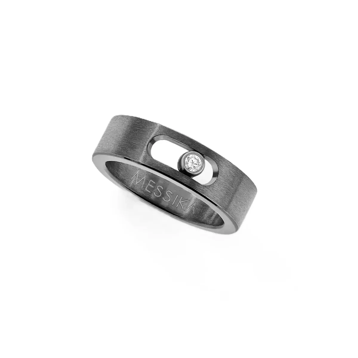 Messika Move Titanium Graphite Titanium 0.05ct Diamond Ring