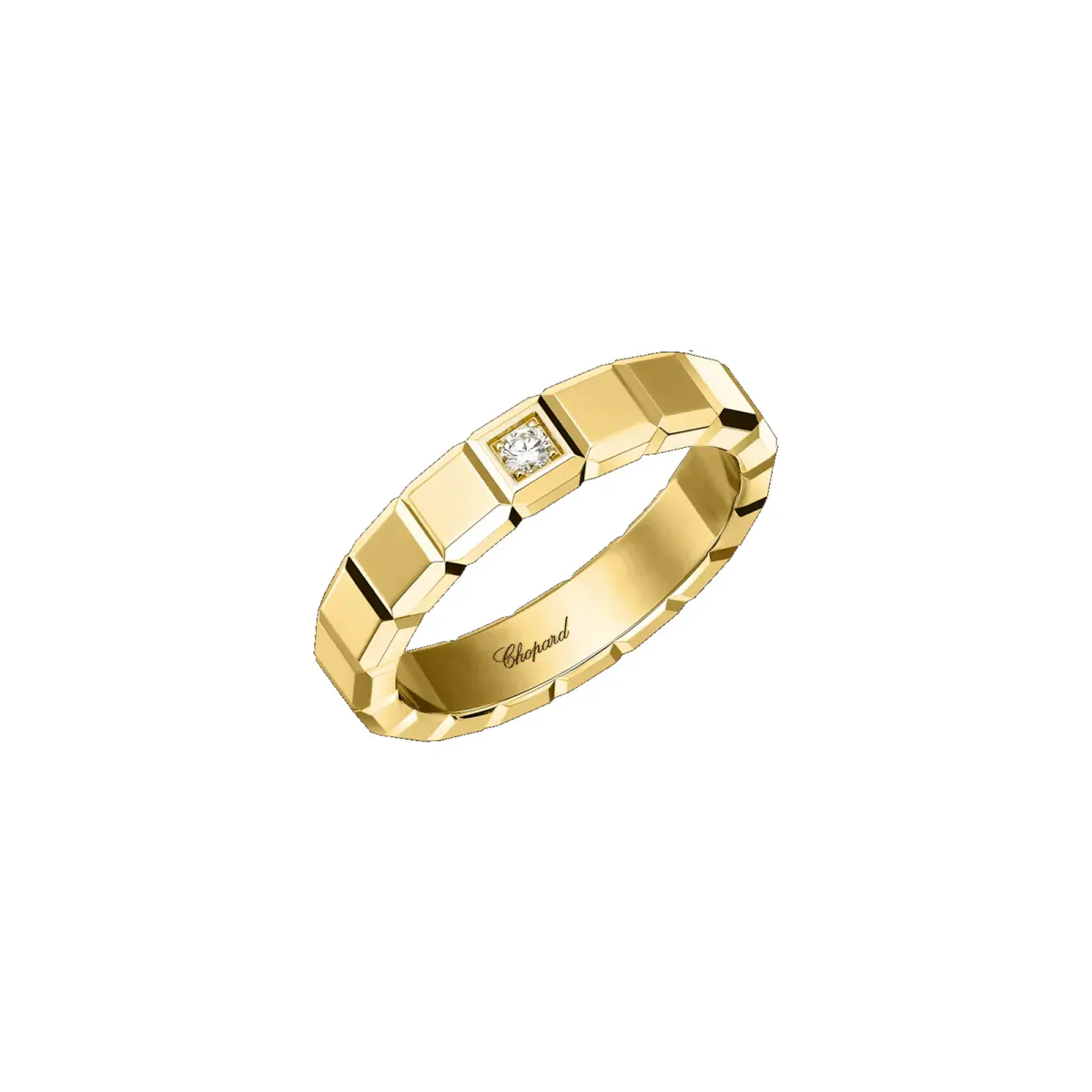 Chopard Ice Cube Ring In Ethical 18ct Yellow Gold With Diamond