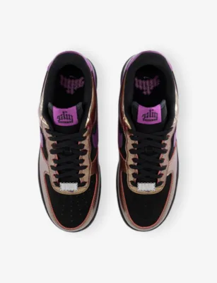 For Him Air Force 1 '07 Leather Trainers - EUR 43 / 9 UK MEN in BLACK BOLD BERRY, additional product view 2