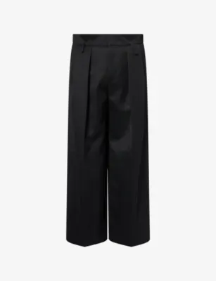 SIMONE ROCHA Peeling-Waist Wide-Leg Wool-Blend Trousers