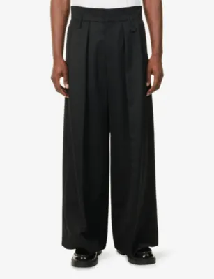 SIMONE ROCHA Peeling-Waist Wide-Leg Wool-Blend Trousers detail 3