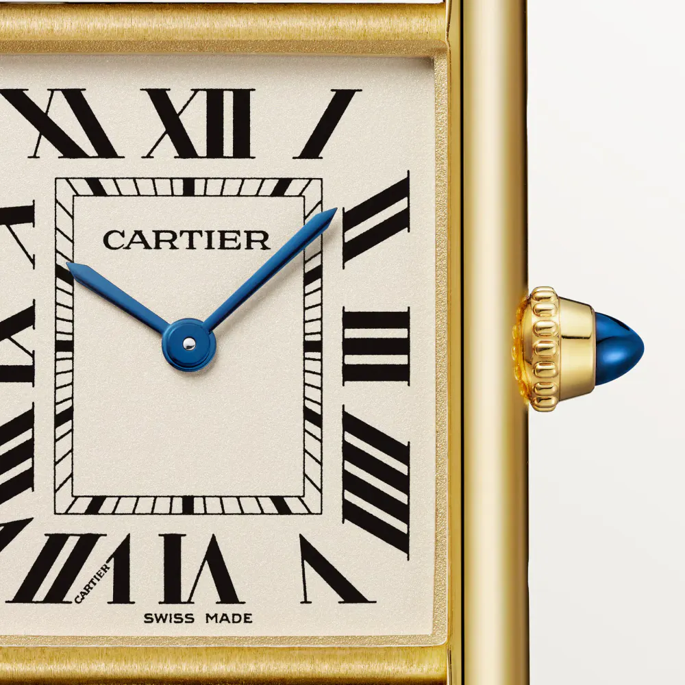 Cartier Tank Louis Cartier Watch Medium Model, Quartz Movement, Yellow Gold, Leather detail 2