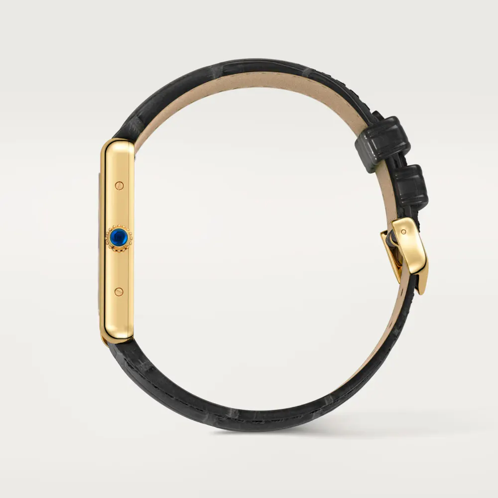 Cartier Tank Louis Cartier Watch Medium Model, Quartz Movement, Yellow Gold, Leather detail 3