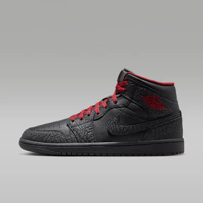 Jordan Air Jordan 1 Mid SE Men's Shoes - Black/Black/Tough Red in Black/Black/Tough Red – Nike men's and unisex