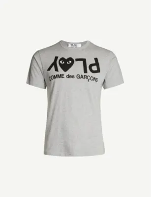 COMME DES GARCONS PLAY Reverse-logo-print cotton-jersey T-shirt detail 2