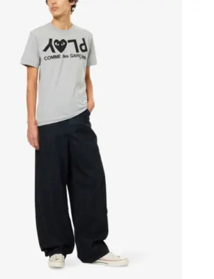 COMME DES GARCONS PLAY Reverse-logo-print cotton-jersey T-shirt detail 3