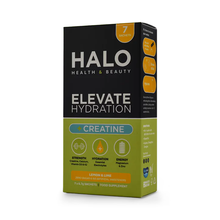 Halo Health and Beauty Limited ELEVATE Hydration +Creatine Electrolytes Lemon & Lime x7 Sachets