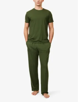 DEREK ROSE Basel 15 relaxed-fit straight-leg stretch-jersey pyjama bottoms detail 2