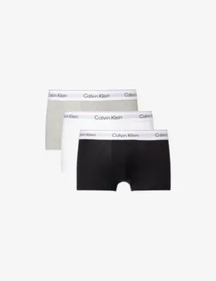 CALVIN KLEIN Icon Low-Rise Pack-Of-Three Stretch-Cotton Trunks