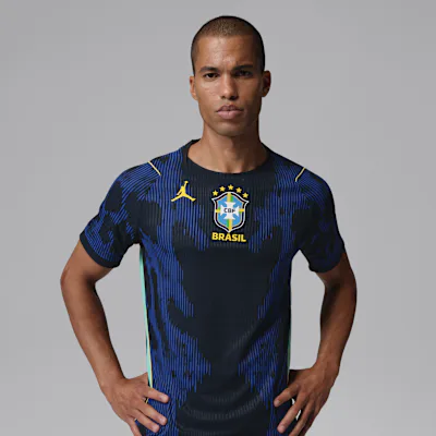 Jordan Brazil National Team 2026 Match Away Men's Nike Aero-FIT Football Shirt - Old Royal/Black