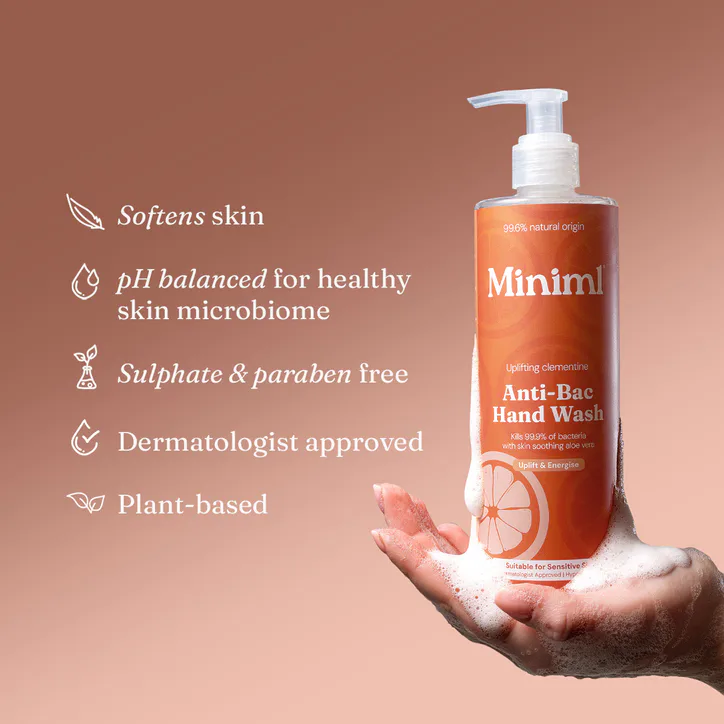 Miniml Anti-Bac Hand Wash Uplifting Clementine 400ml, additional product view 3