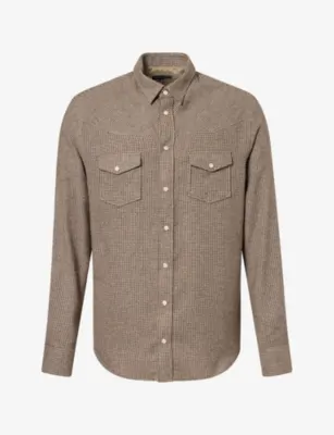 EMPORIO ARMANI Western Check Flannel Cotton-Blend Shirt