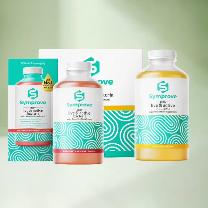 Symprove Live & Active Bacteria Drink 1 x Strawberry & Rasberry 500ml 4 x Pineapple 500ml Bundle
