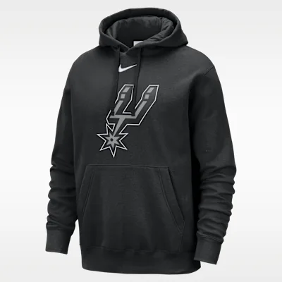 Nike San Antonio Spurs Club Men's Nike NBA Pullover Hoodie - Black/White