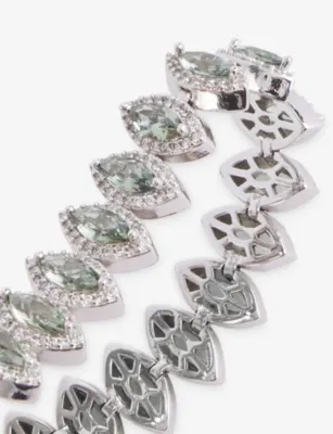 DARKAI Tennis Marquise 18ct White Gold-Plated Stainless-Steel, Brass and Brilliant-Cut Stone detail 3