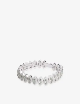 DARKAI Tennis Marquise 18ct White Gold-Plated Stainless-Steel, Brass and Brilliant-Cut Stone