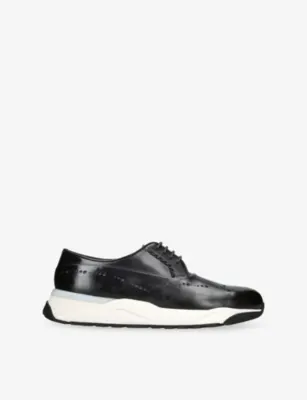 SANTONI Innova Leather Derby Trainers - EUR 42.5 / 8.5 UK MEN in Navy – Mens | Trainers | Lace up trainers