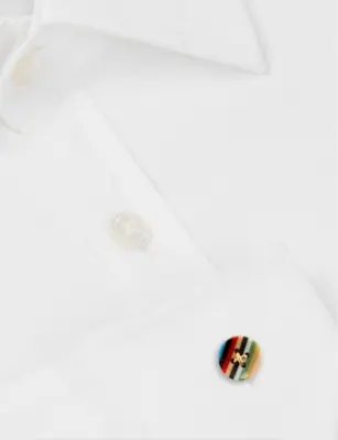 PAUL SMITH Button zinc-plated copper and resin cufflinks detail 2