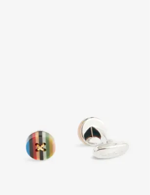 PAUL SMITH Button zinc-plated&nbsp;copper and resin cufflinks