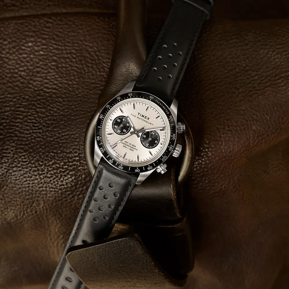 Timex Waterbury Heritage Chronograph 39mm Mens Watch Silver in Silver, additional product view 3