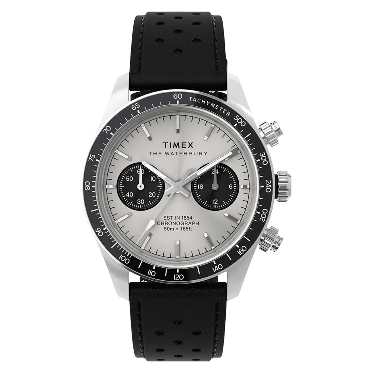 Timex Waterbury Heritage Chronograph 39mm Mens Watch Silver