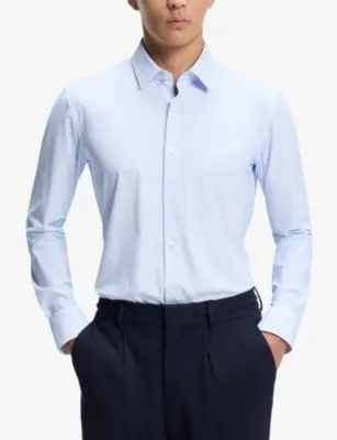 BOSS Striped Slim-Fit Stretch-Woven Shirt detail 3