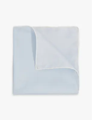 REISS Liam polka-dot silk pocket square - LIGHT BLUE