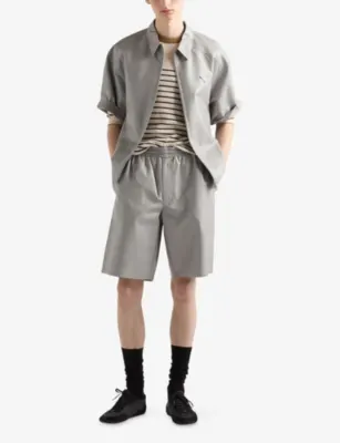 PRADA Leather Bermuda Shorts detail 2