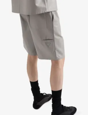 PRADA Leather Bermuda Shorts detail 3