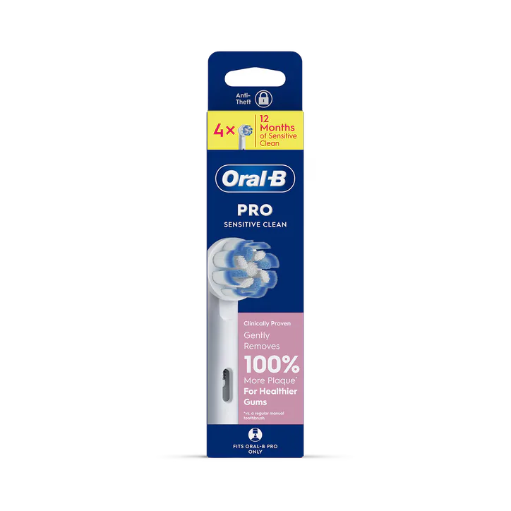 ORAL-B Pro Sensitive Clean Toothbrush Heads, 4 Counts