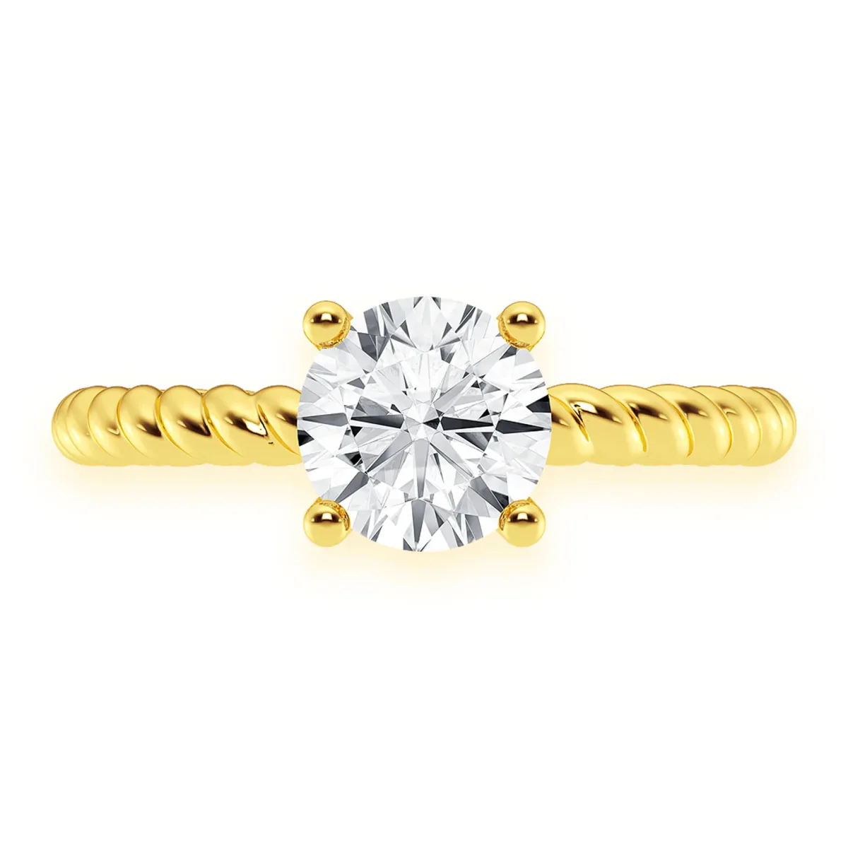 For Him Twist Band Solitaire Diamond Ring in Rose Gold / 1.00ctw Round Diamond (F/SI2) / Natural Diamond – Ring
