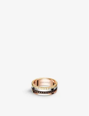 BOUCHERON Quatre Classique 18ct yellow-gold, white-gold and pink-gold ring - 64mm – Mens | Jewellery | Rings