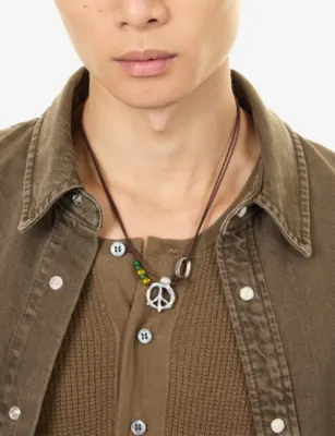 TWOJEYS Knotted Peace Out Sterling Silver-Plated Brass Necklace detail 2