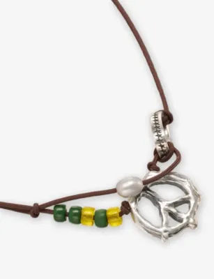 TWOJEYS Knotted Peace Out Sterling Silver-Plated Brass Necklace detail 3