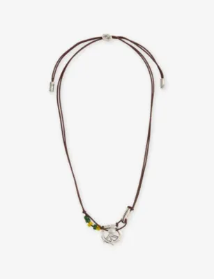 TWOJEYS Knotted Peace Out Sterling Silver-Plated Brass Necklace