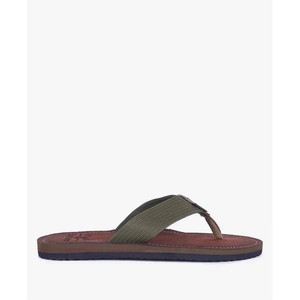 Barbour Mens Toeman Beach Sandal in OL52 Olive – Footwear