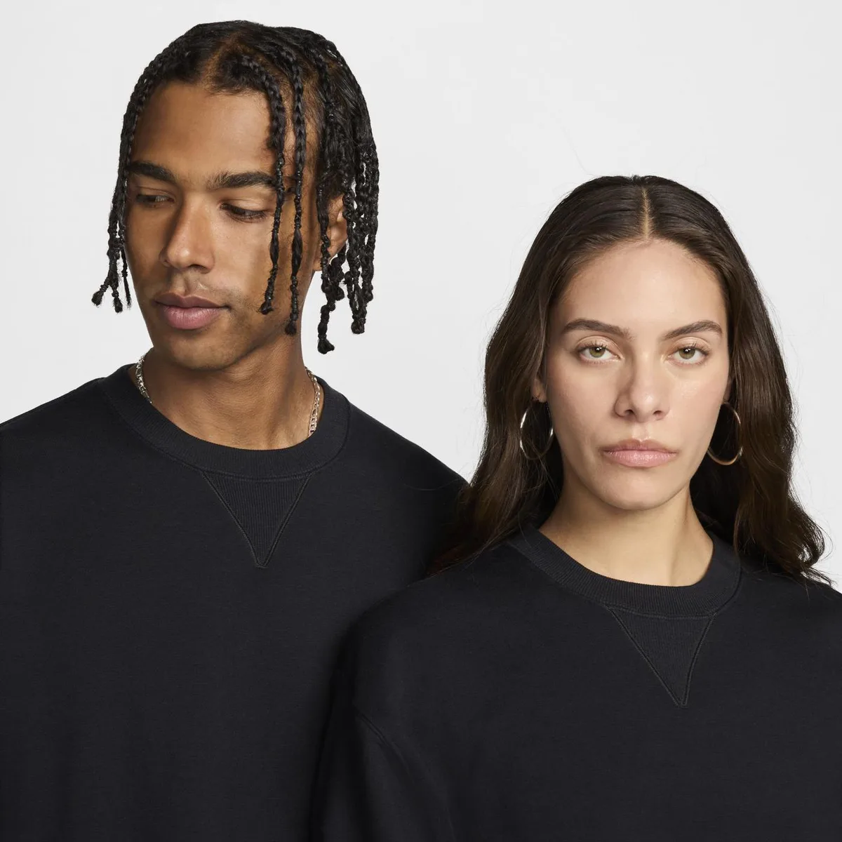 For Him Nike Wool Classics Crew Sweater in Black, additional product view 3