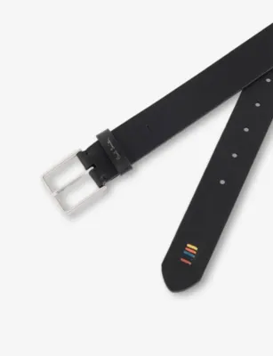 PAUL SMITH Branded Rainbow-Stitch Leather Belt - 36 detail 2