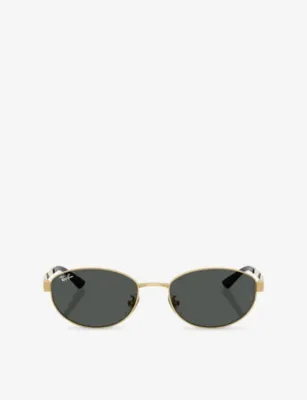 RAY-BAN RB3774D Oval Metal Sunglasses