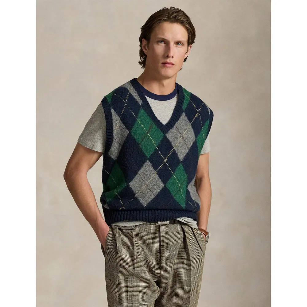 Polo Ralph Lauren Men's Diamond Wool Knitted Sweater Vest detail 2