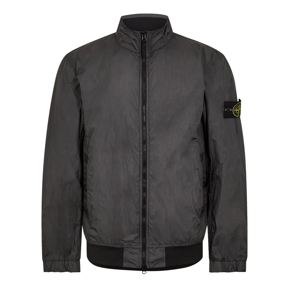 Stone Island Men's Crinkle Reps Wind Resistant Long Sleeve Bomber Jacket