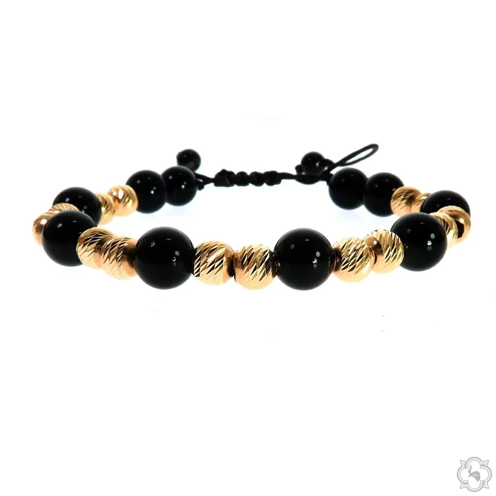 EMMA - For Him MERCHANDISE For Him 14K Gold Double Bead Adjustable Bracelet 70205