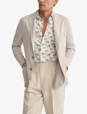 ETON Beach-Print Casual-Fit Linen Shirt detail 2