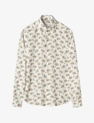 ETON Beach-Print Casual-Fit Linen Shirt