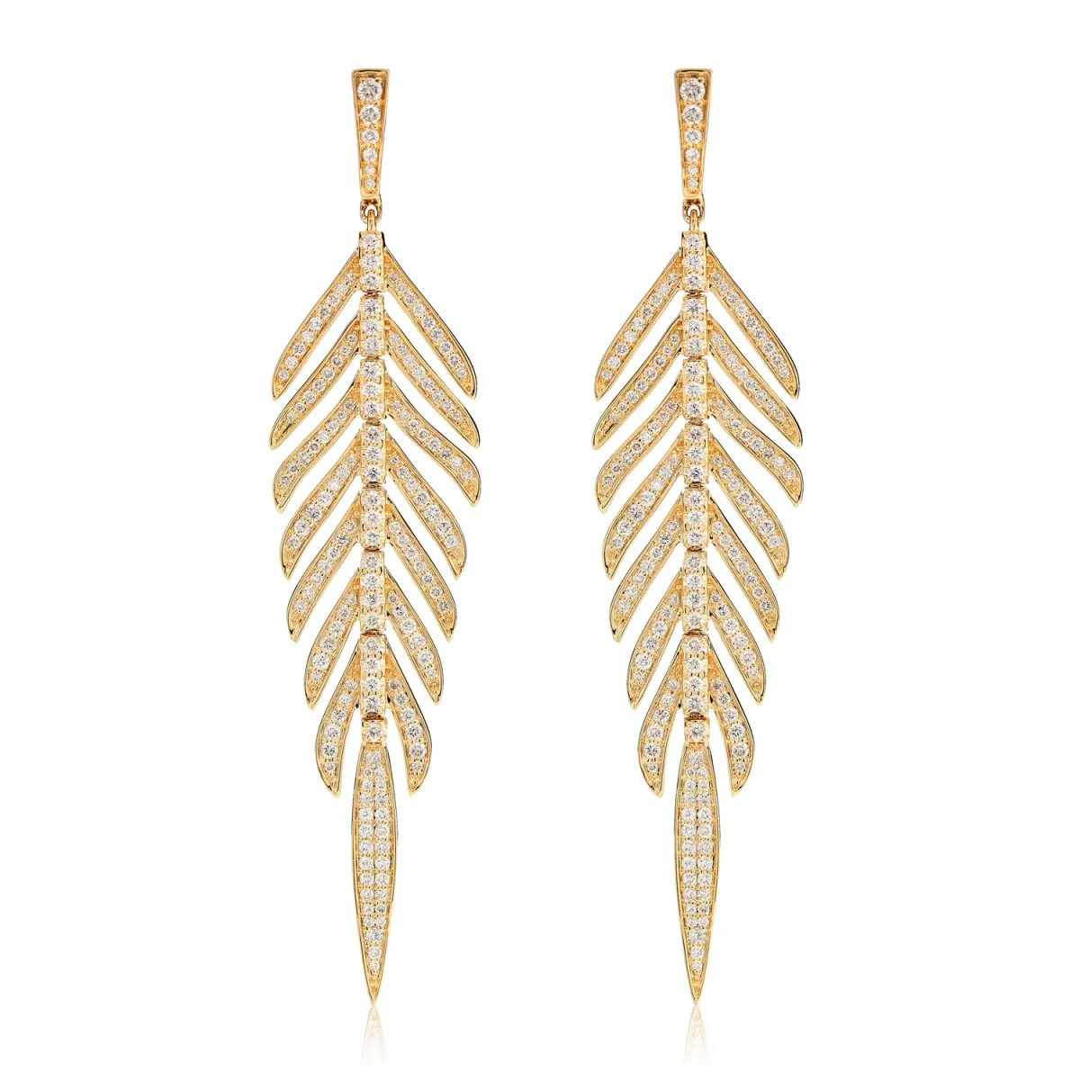 For Him Diamond Dangling Leaf Earrings in Rose Gold / Lab Grown Diamond – Earring